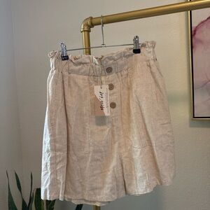 High Waist Beige Shorts